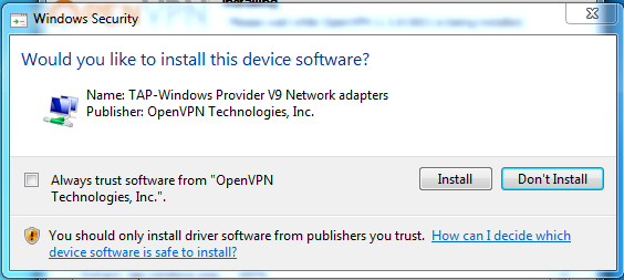 OpenVPN Windows TAP Installer OpenVPN Windows TAP Installer