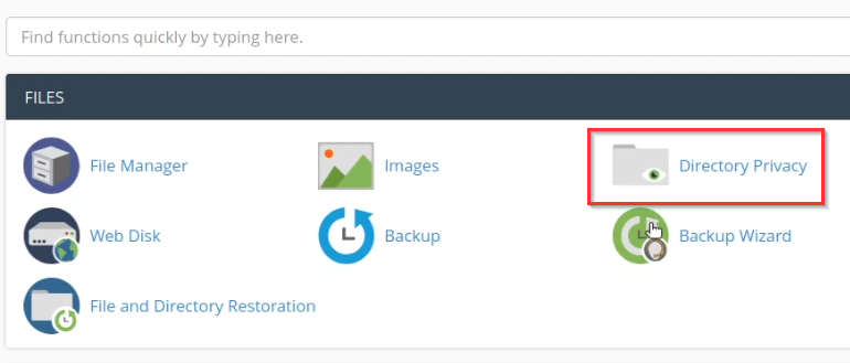 Select Directory Privacy. Select Directory Privacy.