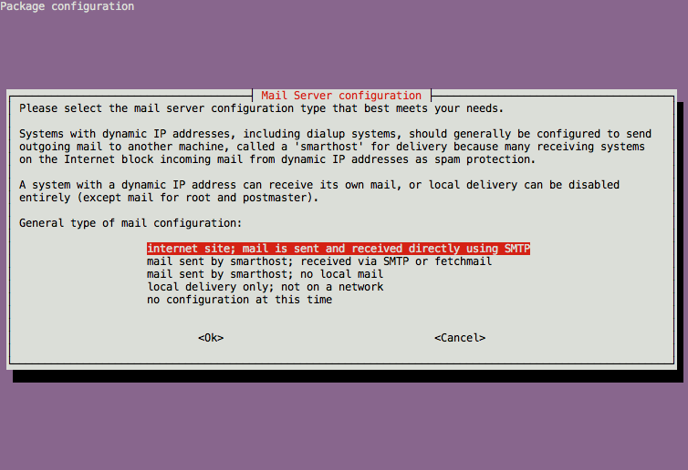 Exim4 mail delivery type configuration on Ubuntu 12.04 LTS (Precise). Exim4 mail delivery type configuration on Ubuntu 12.04 LTS (Precise).