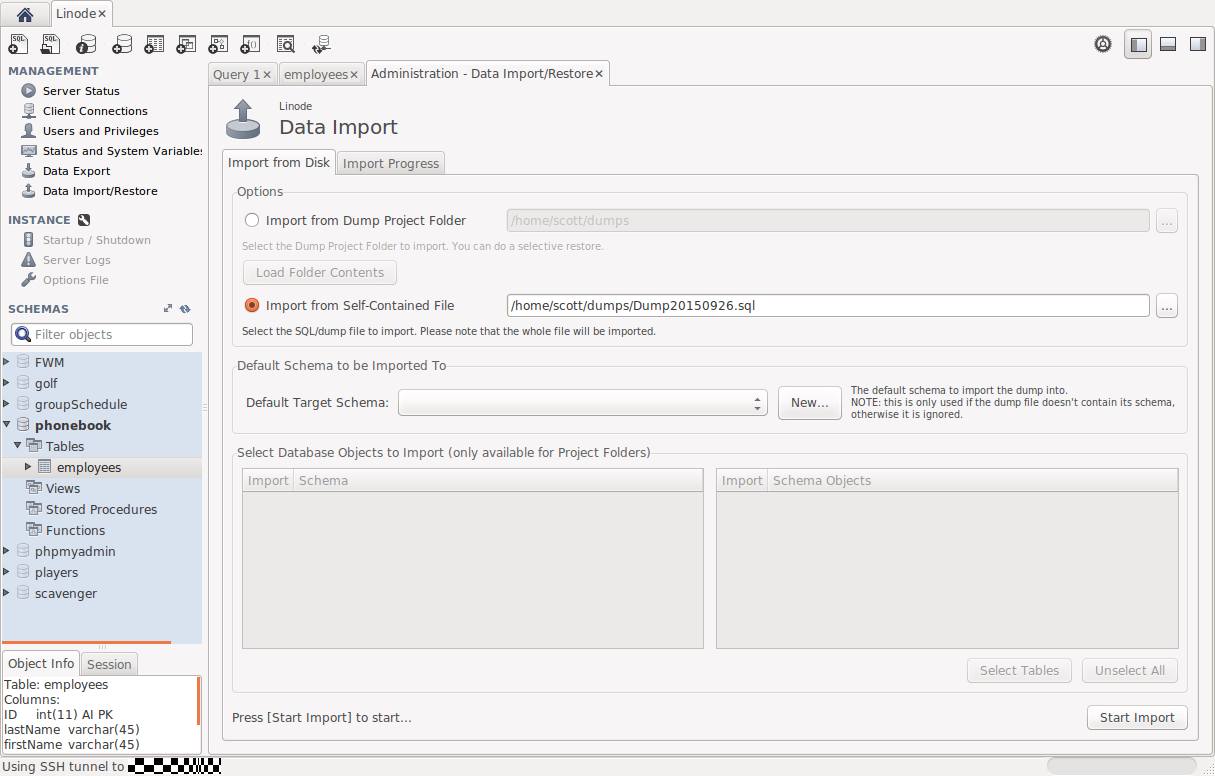 Import options Import options