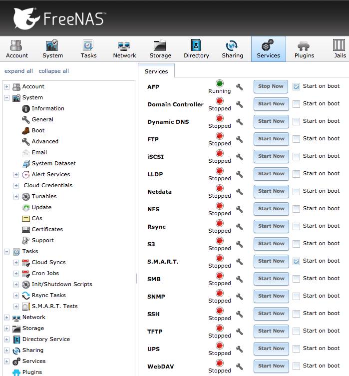 FreeNAS Services FreeNAS Services