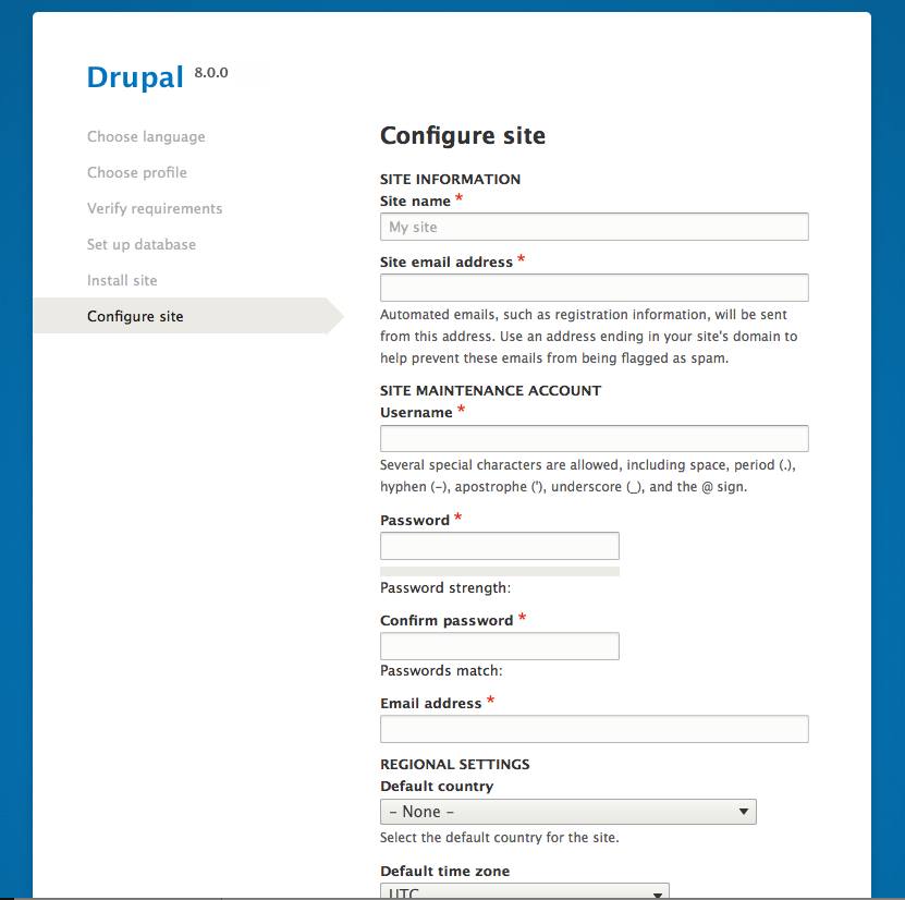 Drupal 8 site configuration. Drupal 8 site configuration.