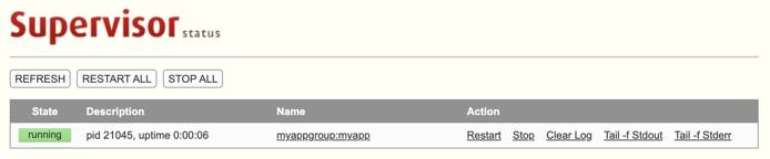 Supervisor web interface Supervisor web interface