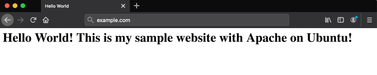 Sample Website Loaded in Browser Sample Website Loaded in Browser