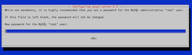 Setting the MySQL root password in Debian. Setting the MySQL root password in Debian.