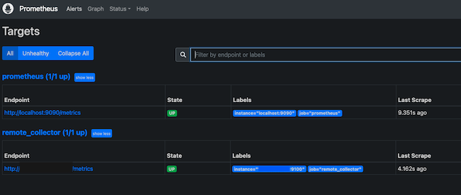 Prometheus with Second Target Added Prometheus with Second Target Added