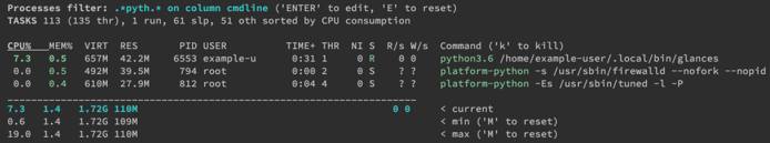 glances filtering processes based on command names matching filter glances filtering processes based on command names matching filter