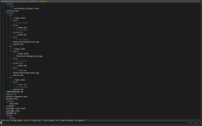 Git annotations in a broot directory tree Git annotations in a broot directory tree