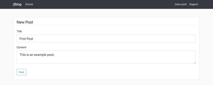 Creating a post in the example Flask application Creating a post in the example Flask application