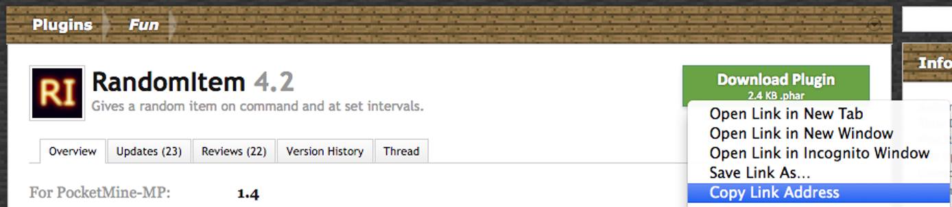 A plugin download page. A plugin download page.