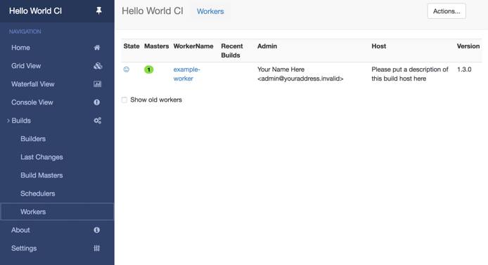 Buildbot Workers Page Buildbot Workers Page