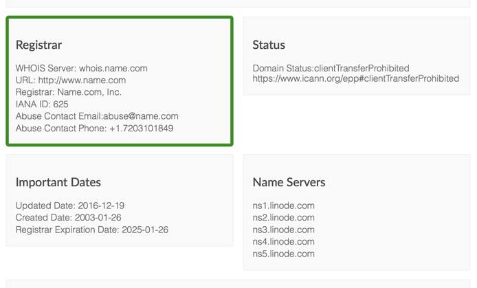 whois.icann.org lookup of nameservers for linode.com linode.com nameservers