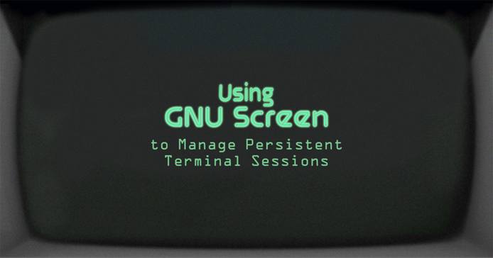 Using GNU Screen to Manage Persistent Terminal Sessions Using GNU Screen to Manage Persistent Terminal Sessions