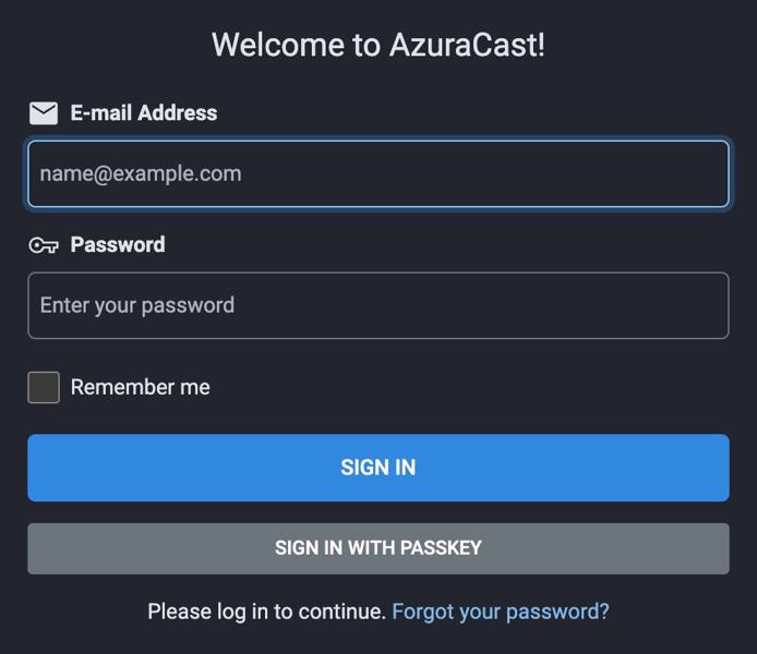 AzuraCast Login AzuraCast Login