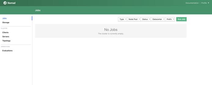 Screenshot of the Nomad Web UI Screenshot of the Nomad Web UI