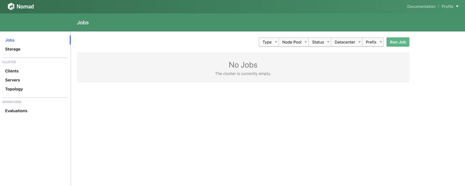 Screenshot of the Nomad Web UI Screenshot of the Nomad Web UI