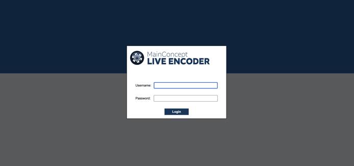 MainConcept Live Encoder Login MainConcept Live Encoder Login