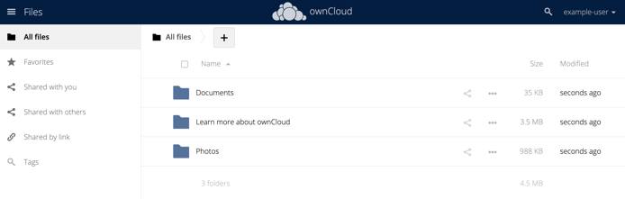 ownCloud Files Screen ownCloud Files Screen