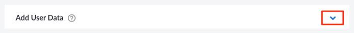 Screenshot of the Add User Data section in Cloud Manager Screenshot of the Add User Data section in Cloud Manager