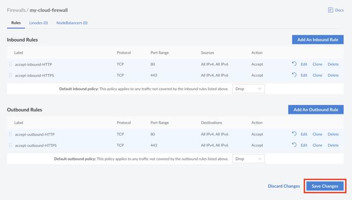 Apply your changes to the Firewall. Apply your changes to the Firewall.