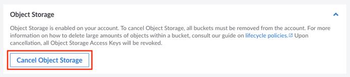 Cancel Object Storage Cancel Object Storage