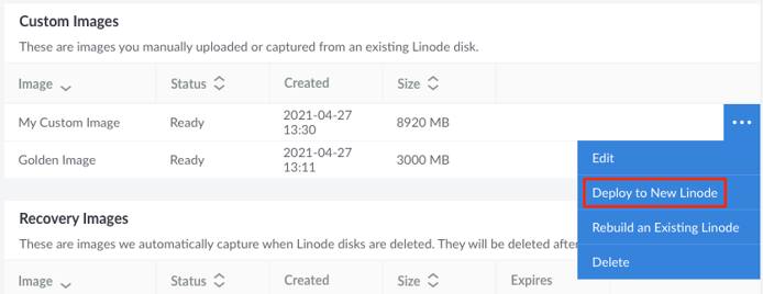 Click the button labeled Deploy to a New Linode Click the button labeled Deploy to a New Linode
